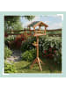 relaxdays Vogelfutterhaus in Orange - (B)36 x (H)121 x (T)30 cm