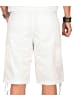 Alessandro Salvarini A. Salvarini Herren Designer Cargo Shorts Cargoshorts kurze Hose Gürtel AS133 in Weiß