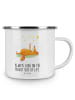 Mr. & Mrs. Panda Camping Emaille Tasse Fuchs Sterne mit Spruch in Weiß