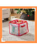 relaxdays Weihnachtskugel-Aufbewahrungsbox in Transparent/ Rot - (B)36 x (H)36 x (T)36 cm