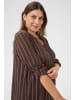 KAFFE curve Langarm-Bluse KCsida Regular fit in Black Coffee / Morel Stripe