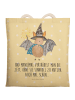 Mr. & Mrs. Panda Shopper-Tasche Fledermaus Zauberer mit Spruch in Gelb Pastell