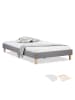 Homestyle4u Polsterbett 120x200 mit Lattenrost und Matratze in Grau