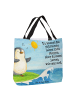 Mr. & Mrs. Panda Reisetasche Pinguin Surfer Design mit Spruch in Weiß
