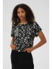 Kaffe Kurzarm-Bluse KAbeathe Loose fit in Black / Chalk Graphic