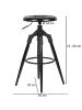 KADIMA DESIGN Industrie Barhocker TIBER, höhenverstellbar, drehbar, Eisenmaterial in Schwarz