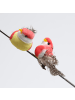 MARELIDA 2er Set Mini Deko Vögel mit Federn und Klammer H: 2,5cm in pink