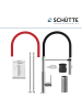 Franz Joseph Schütte STILO Spültischarmatur, Chrom/Schwarz, Chrom/Rot, mit Soft-Touch Schlauch