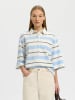 SELECTED FEMME SLFRELAXED MELLIE 2/4 POLO in Egret/Ocean Cavern  Und  Cashmere Blue