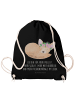 Mr. & Mrs. Panda gym rucksack Wüstenfuchs Blumen mit Spruch in Schwarz