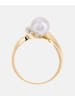 Diamant L'éternel Ring aus 375 Gelbgold mit 0.06 Karat Diamant mit Perle