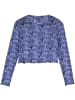 Santa Cruz Top "Delfino Flower Mesh Crop LS" in Blau