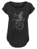 F4NT4STIC Long Cut T-Shirt Harry Potter Dragon Line Art in schwarz