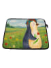 Mr. & Mrs. Panda Laptop Tasche Pinguin Blumen Design ohne Spruch in Weiß