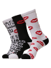 Mister Tee Mister Tee Unisex Kiss Socks 3-Pack in black/white/red