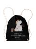 Mr. & Mrs. Panda gymnastiktasche Einhorn Näherin mit Spruch in Schwarz