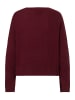 More & More lässiger Strukturstrick-Pullover in pomegranate red
