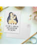 Mr. & Mrs. Panda Postkarte Pinguine Einschlafen mit Spruch in Weiß