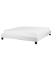 Beliani Doppelbett ROANNE in Grau/Dunkler Holzfarbton - (W) 190 x (H) 29 x (L) 213 cm