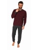 NORMANN langarm Schlafanzug Bündchen Pyjama print - 77206 in rot