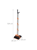 relaxdays Besen und Kehrschaufel im Set in Schwarz/ Orange