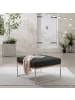 home24 home24 Loungehocker - Webstoff / Teak massiv / Edelstahl - Anthrazit - 70 x 43 x 70 cm in Anthrazit