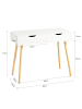 SoBuy Schreibtisch in Weiß und Natur - (B)90 x (H)77 x (T)45cm