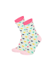 Yuhu Damen Socken 3er Pack Herzen Streifen Punkte in Pink