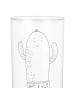 Mr. & Mrs. Panda Wasserglas Kaktus Wut mit Spruch in Transparent