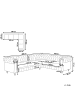 Beliani Ecksofa CHESTERFIELD in Grau/Braun - (W) 280 x (H) 77 x (L) 85 cm linksseitig