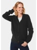 GOLDNER Elegante Strickjacke mit V-Ausschnitt in schwarz