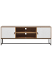 Beliani TV-Schrank NUEVA in Weiß/Braun/Schwarz - (W) 150 x (H) 55 x (L) 40 cm