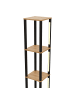 ABRIHOME Standregal in Natur Schwarz 26x26x165 cm mit LED 4 Ebenen