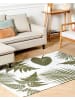 Beliani Kurzflor BARZAH in Grün/Weiß - (W) 140 x (H) 140 x (L) 200 cm