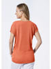 GOLDNER Kurzgröße:  Shirt in Leinenoptik in mandarine