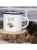 Mr. & Mrs. Panda XL Emaille Tasse Rabe Sombrero mit Spruch in Weiß