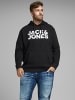 Jack & Jones Hoodie mit Logo Print JJECORP Kapuzen Pullover in Schwarz-2