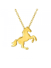 Alexander York Kinderschmuck-Kette mit Anhänger PFERD in Gold aus 925 Sterling Silber, 2-tlg.