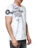 Rusty Neal T-Shirt mit Seitlicher Knopfleiste und Logo-Print in Weiß