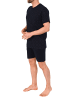 NORMANN kurzarm Schlafanzug Shorty Pyjama Streifen in schwarz
