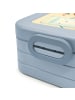Mr. & Mrs. Panda Bentobox Milch Keks Design mit Spruch in Blau Pastell