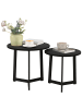 HOMCOM Couchtisch Set in Schwarz 48L x 48B x 45H cm