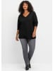 sheego Langarmshirt in schwarz