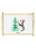 Mr. & Mrs. Panda Servierplatte Pinguin Weihnachtsbaum ohne Spruch in Weiß