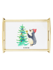Mr. & Mrs. Panda Serviertablett Pinguin Weihnachtsbaum ohne Spruch in Weiß