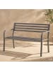 home24 home24 Gartenbank Silber - Stahl pulverbeschichtet - 128 x 81 x 56 cm in Anthrazit