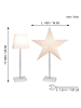 STAR Trading Stern-Tischleuchte Leo (mit Wechselschirm), Holzfuß weiß in Weiß