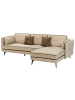 Beliani 3-tlg Ecksofa ALTAN in Beige/Schwarz
