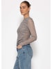 SASSYCLASSY Mesh Langarmshirt mit Punkten in Grau