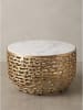 KADIMA DESIGN Couchtisch indischer Marmor, handgefertigt, fertig montiert in Gold-Weiß